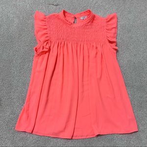 Crown & Ivy Women’s Orange Sleeveless Blouse Size Large